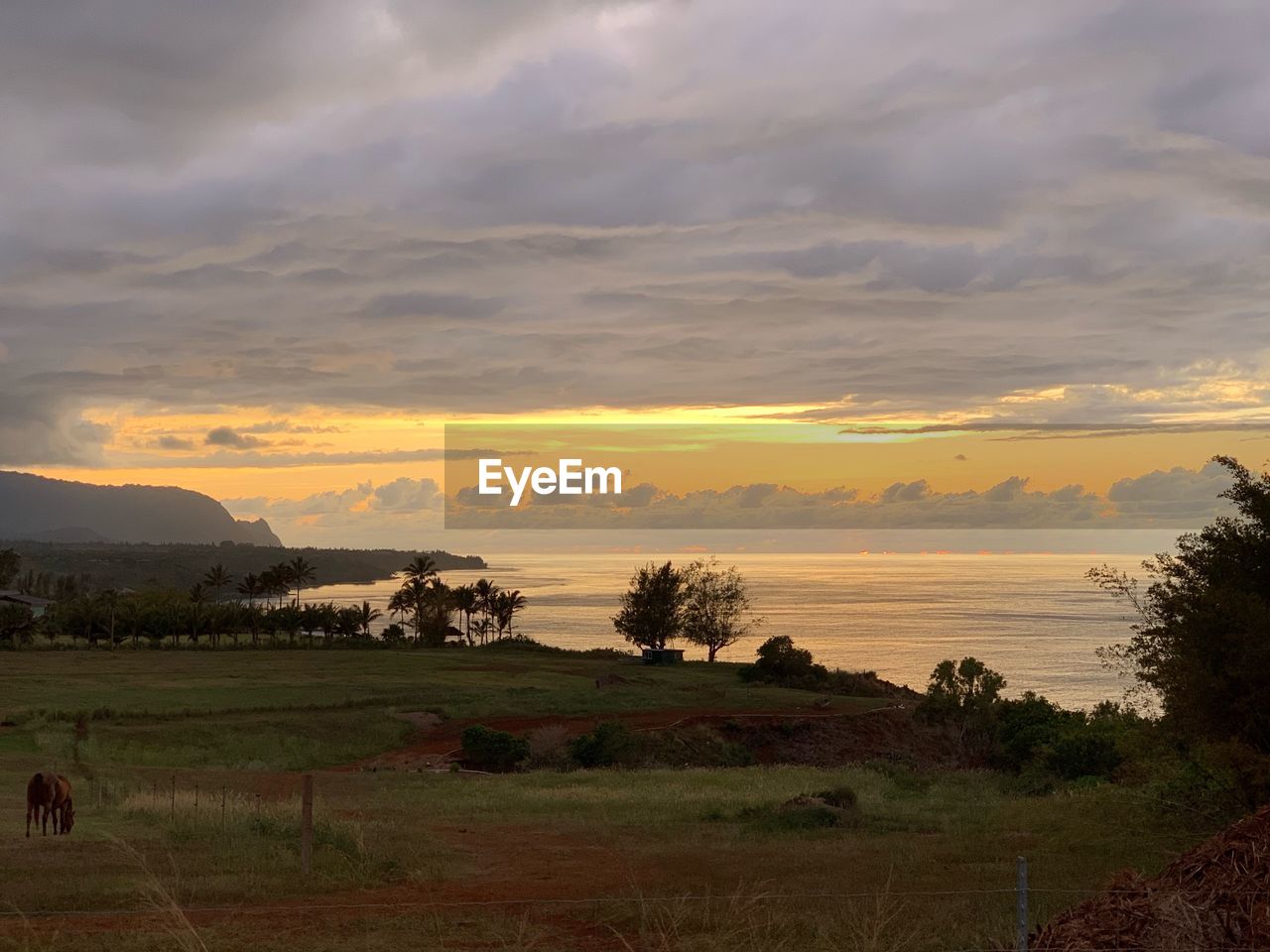 SCENIC VIEW OF SUNSET OVER LAND