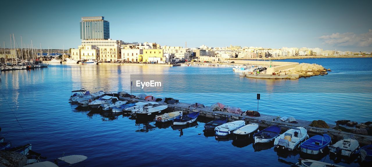 water, reflection, architecture, building exterior, built structure, sky, nautical vessel, transportation, cityscape, city, sea, nature, travel destinations, vehicle, mode of transportation, building, evening, marina, ship, dusk, no people, travel, dock, harbor, moored, clear sky, outdoors, tourism, boat, waterfront, day, blue, port, watercraft, skyline