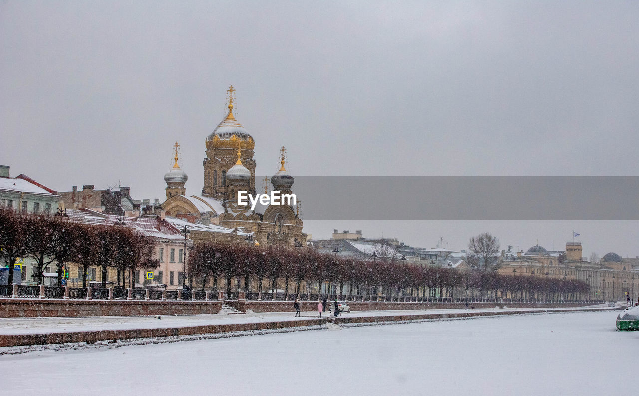 View of building against sky during winter