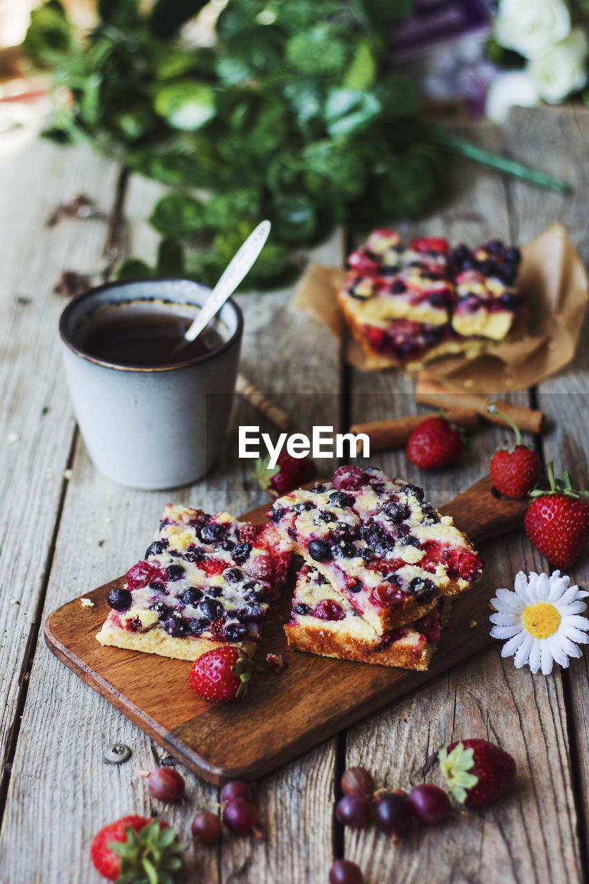 Close-up of breakfast on table