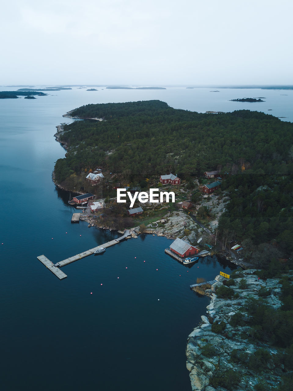 Aerial view of brännskär guest harbor