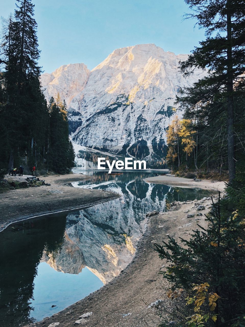 Reflection of mountains on lake