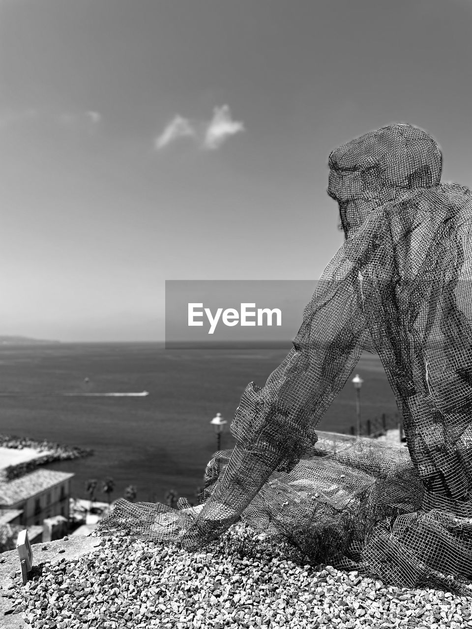 rock, sea, sky, black and white, coast, water, land, nature, monochrome photography, beach, monochrome, scenics - nature, no people, ocean, cloud, beauty in nature, day, architecture, travel destinations, environment, outdoors, tranquility, horizon, horizon over water, shore, travel, tranquil scene, landscape