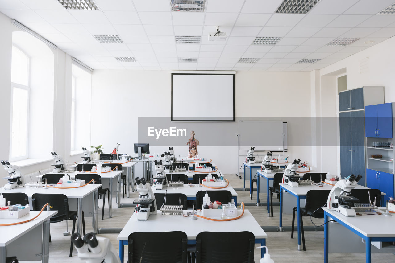 Interior of a science lab classroom