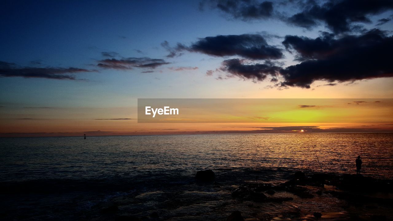 Scenic view of sea during sunset