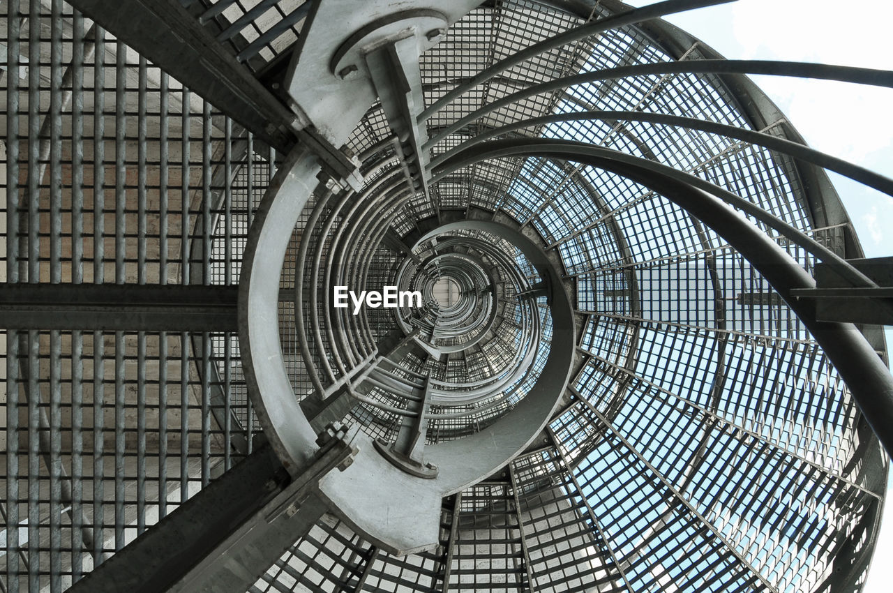 Low angle view of spiral staircase