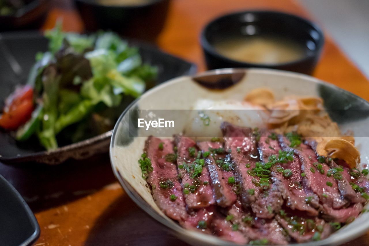 CLOSE-UP OF FOOD SERVED IN BOWL