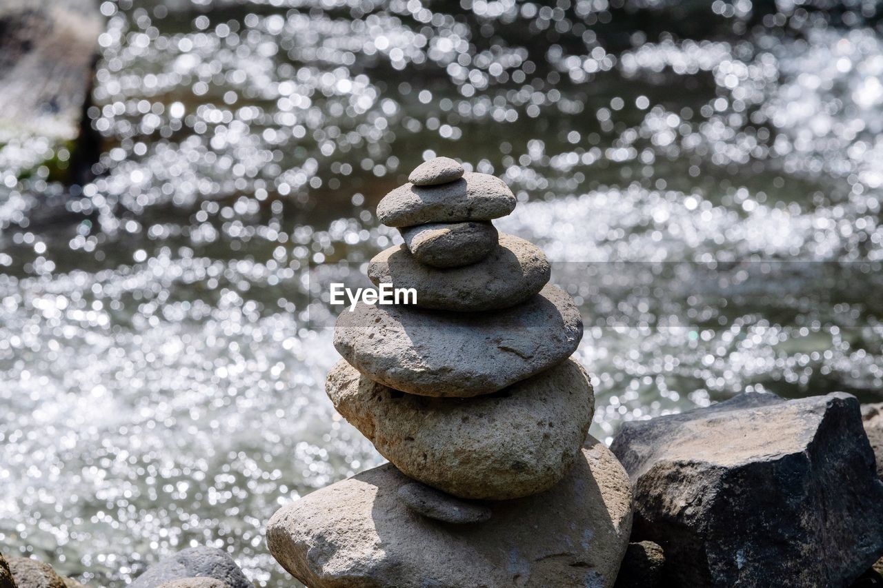 STACK OF STONES ON ROCK