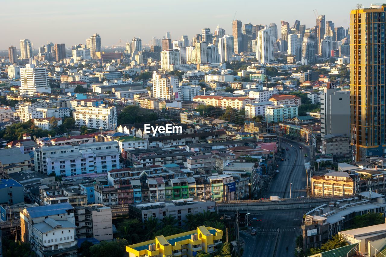 Bangkok cityscape scenery skyscrapers tower building capital city of thailand.  modern architecture