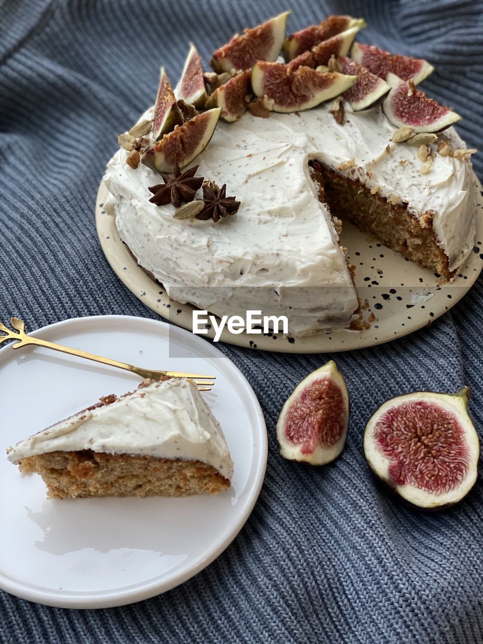 high angle view of dessert in plate on table
