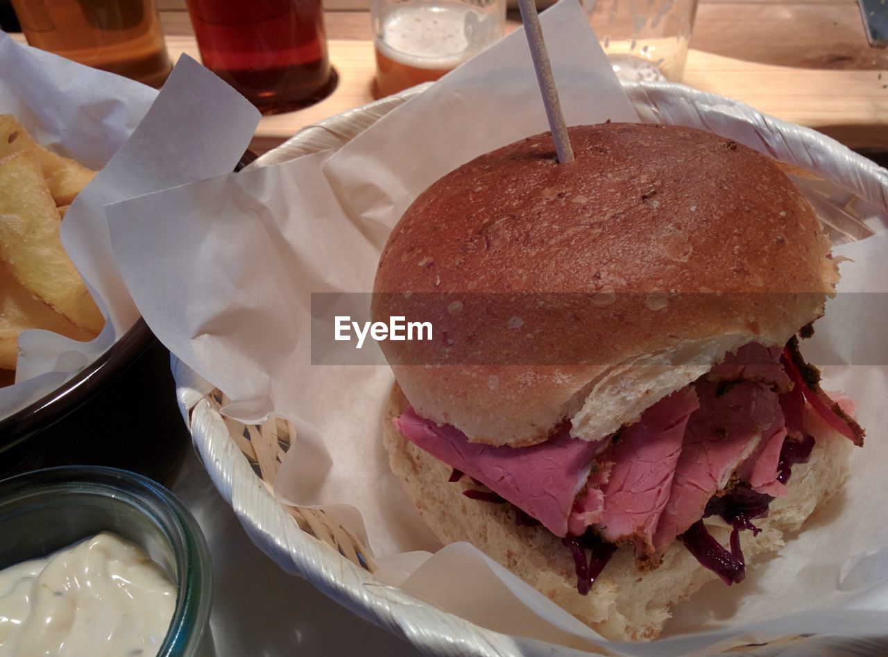 Close-up of served food