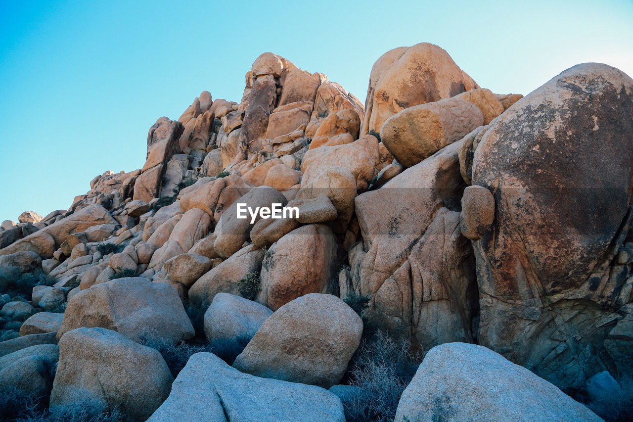 Rock formation against clear sky