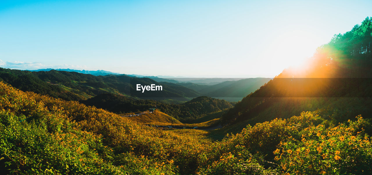 Scenic view of mountains against sky