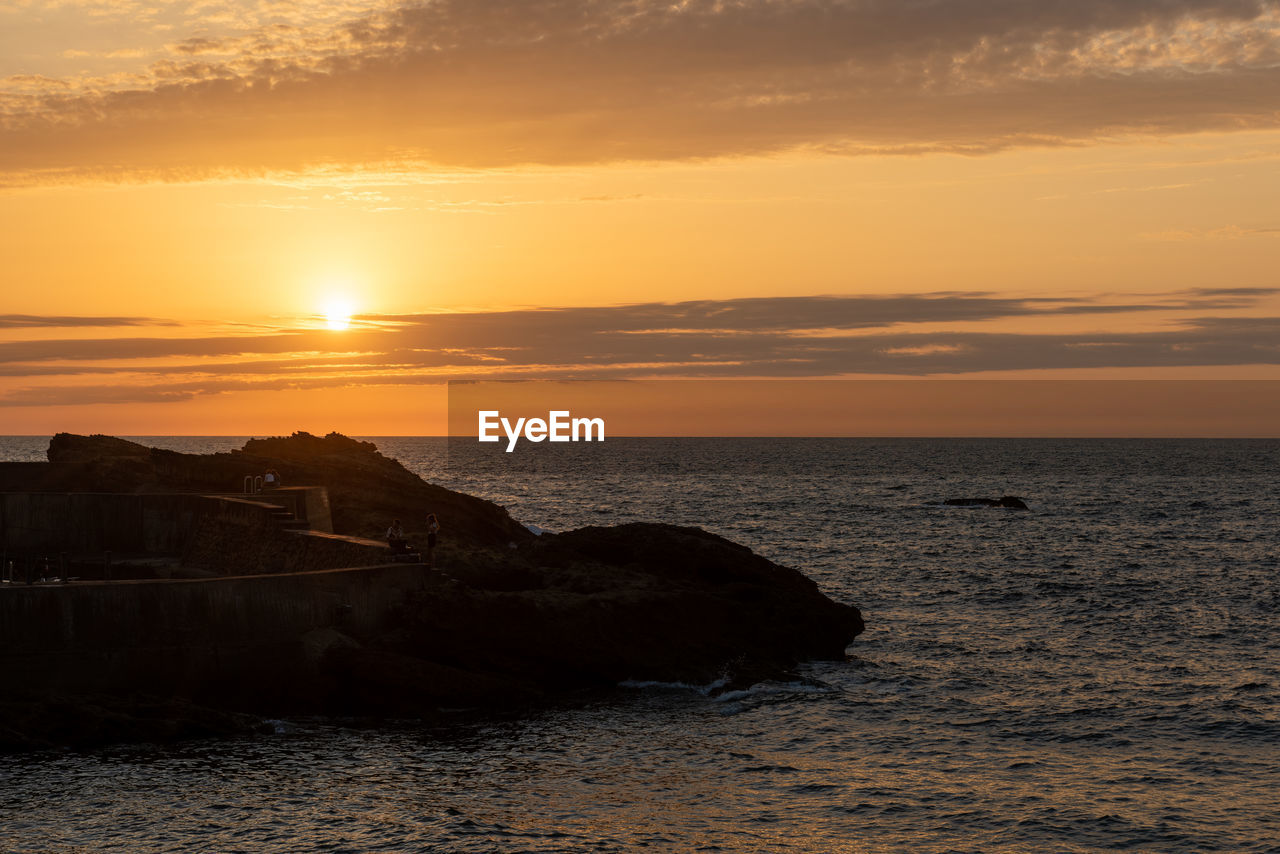 SCENIC VIEW OF SEA DURING SUNSET