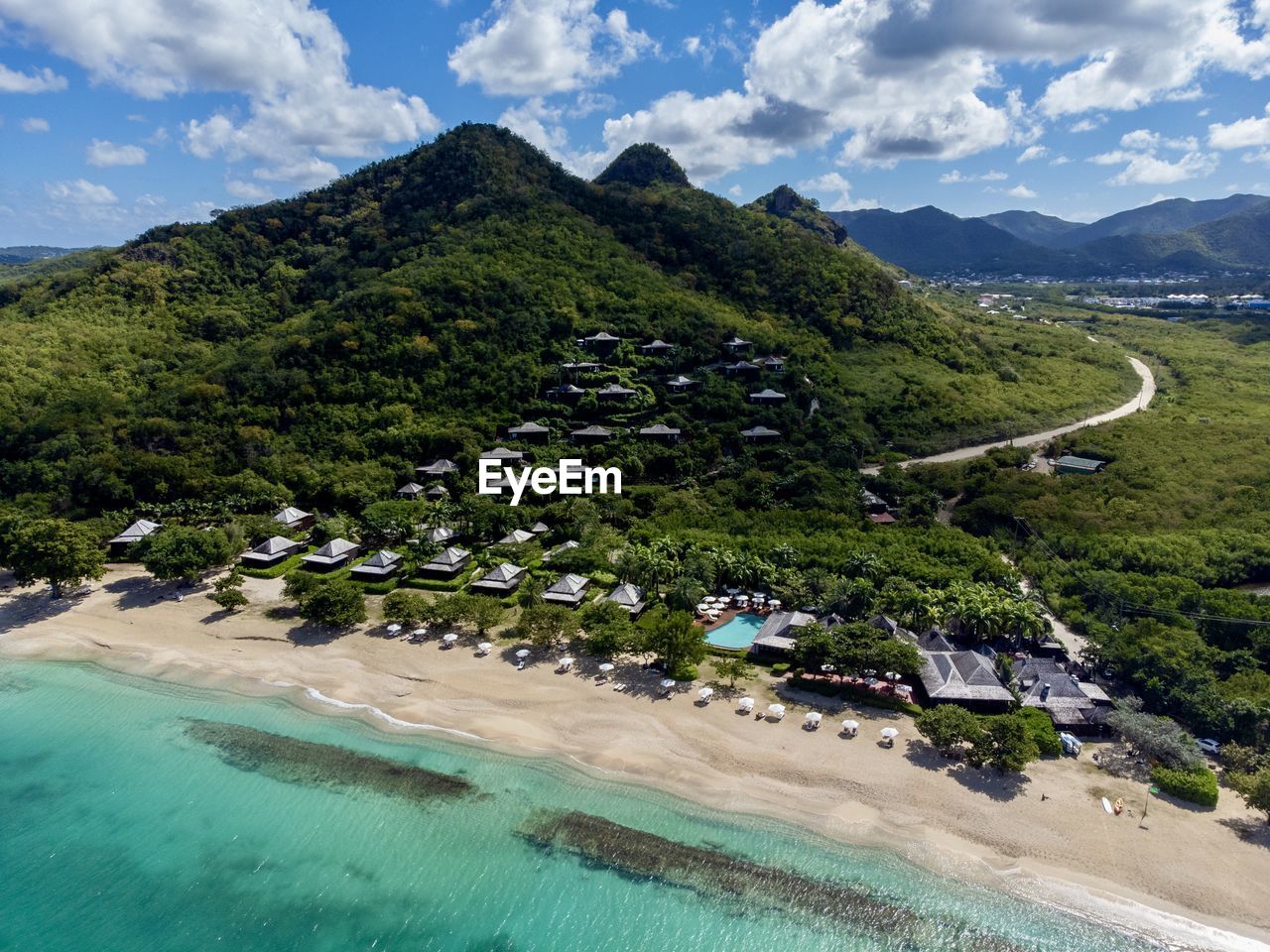 high angle view of beach