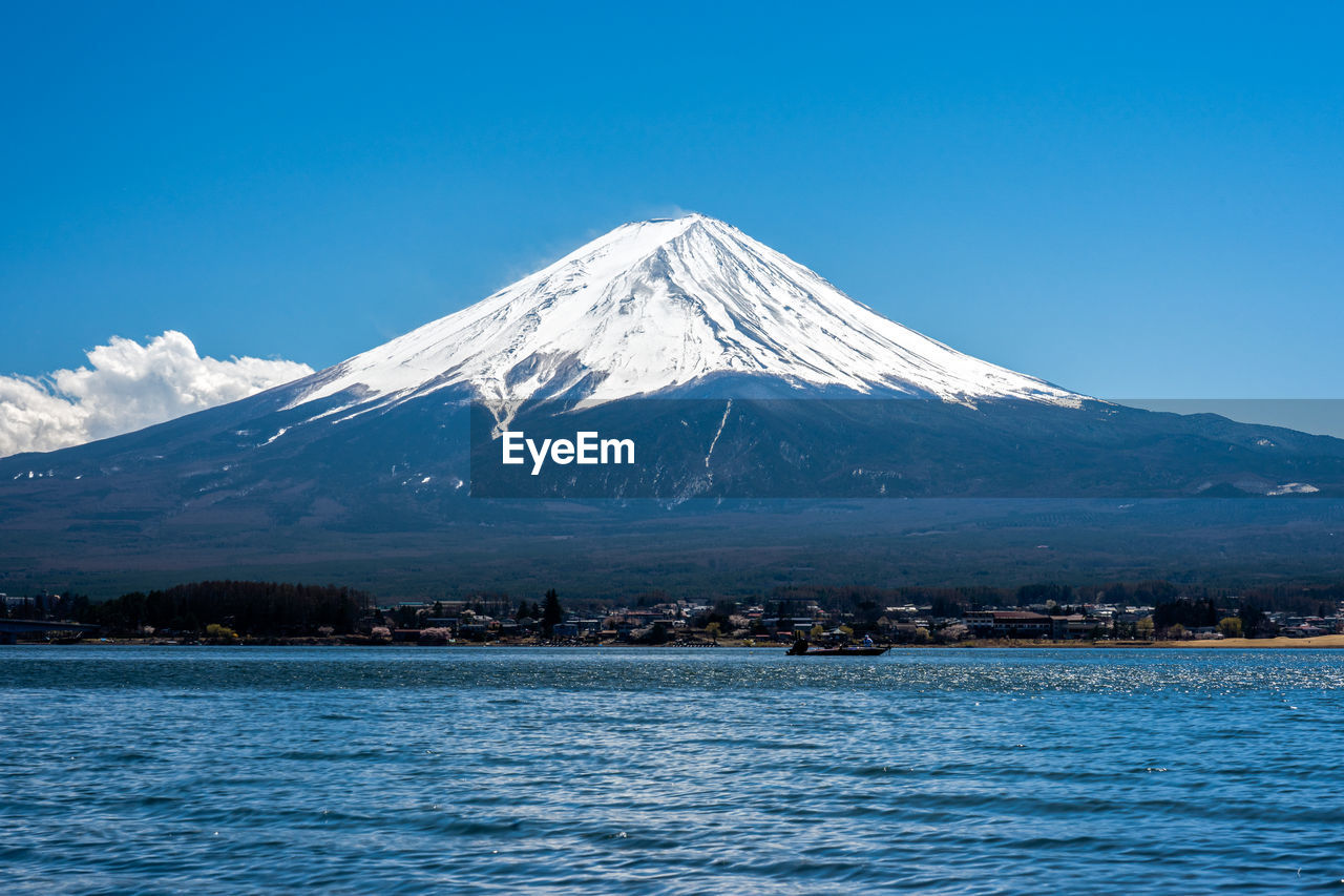 SNOWCAPPED MOUNTAINS AGAINST BLUE SKY