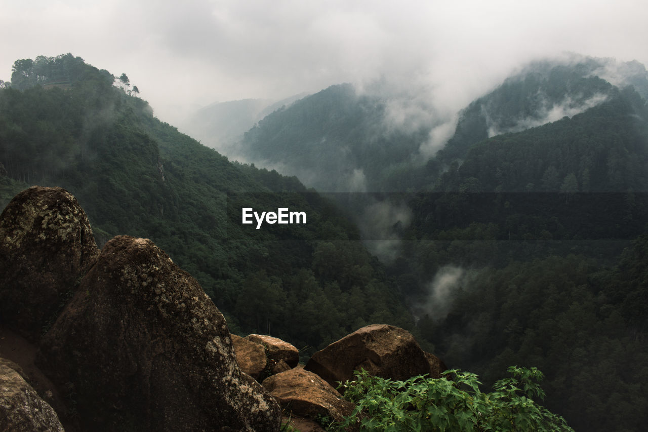 Scenic view of mountains against sky