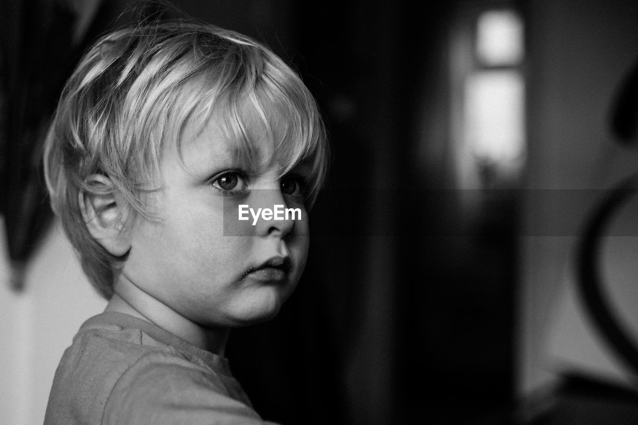 Close-up portrait of toddler boy