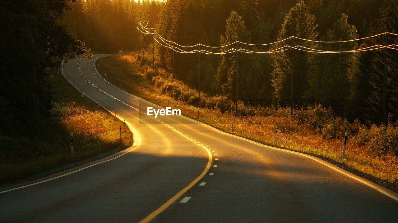 View of road at sunset