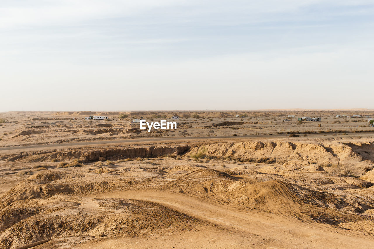 Scenic view of desert landscape