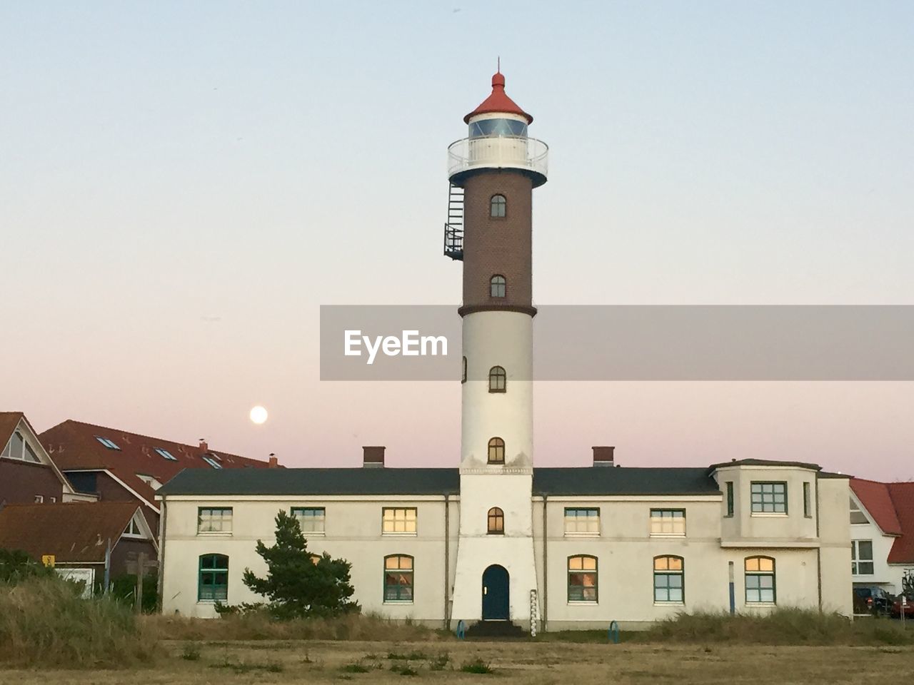 View of lighthouse at sunset