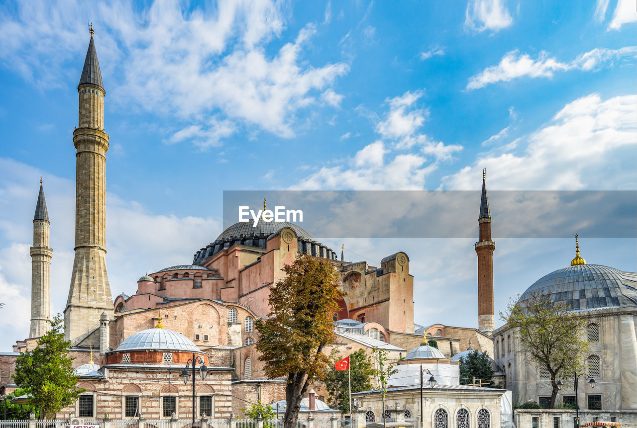 Close up of hagia sophia dome and minaret, istanbul, turkey