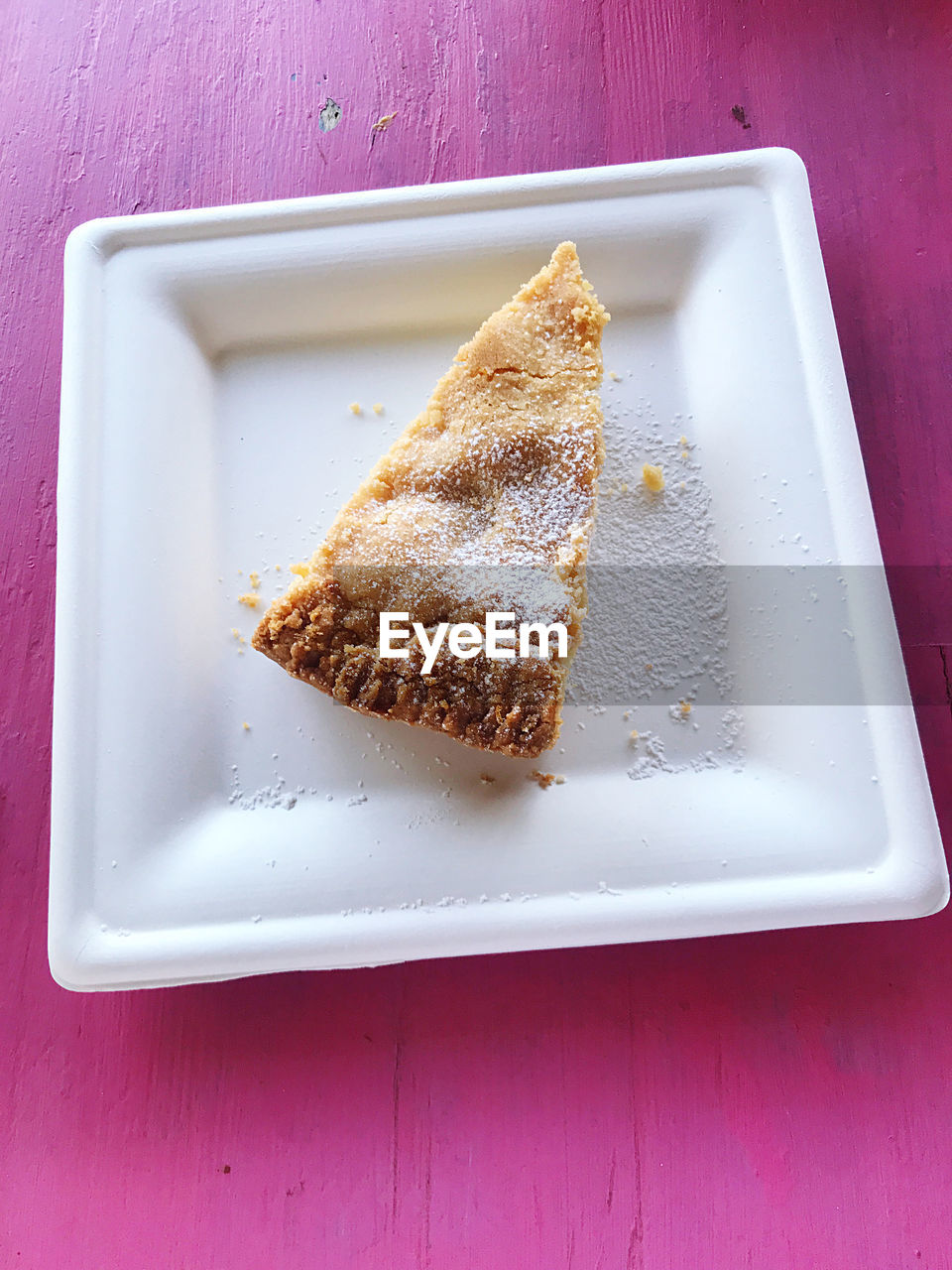 high angle view of cookies in plate on table