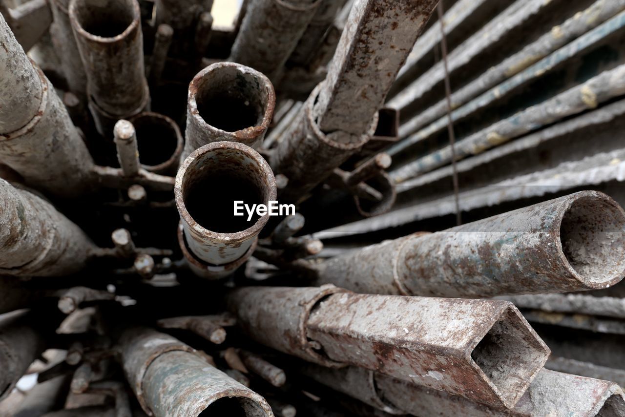 Full frame shot of rusty pipes