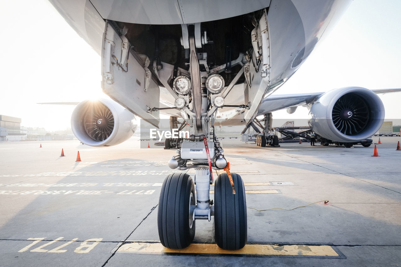 Airplane at airport runway