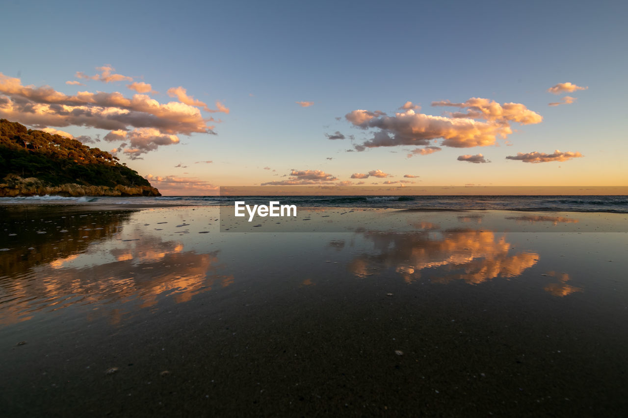 SCENIC VIEW OF SEA DURING SUNSET