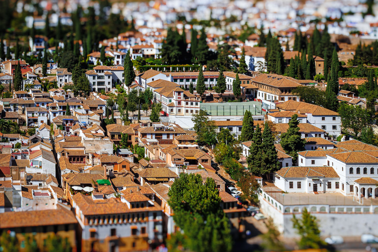 High angle view of cityscape