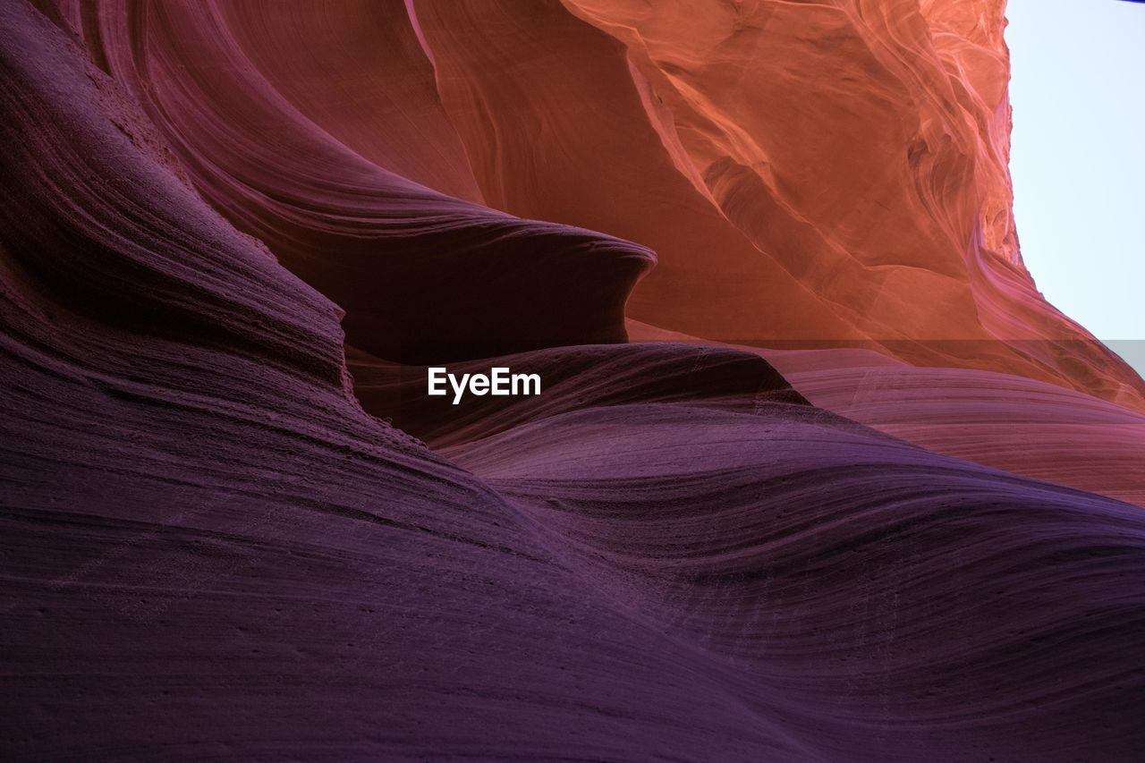 Low angle view of rock formation in slot canyon