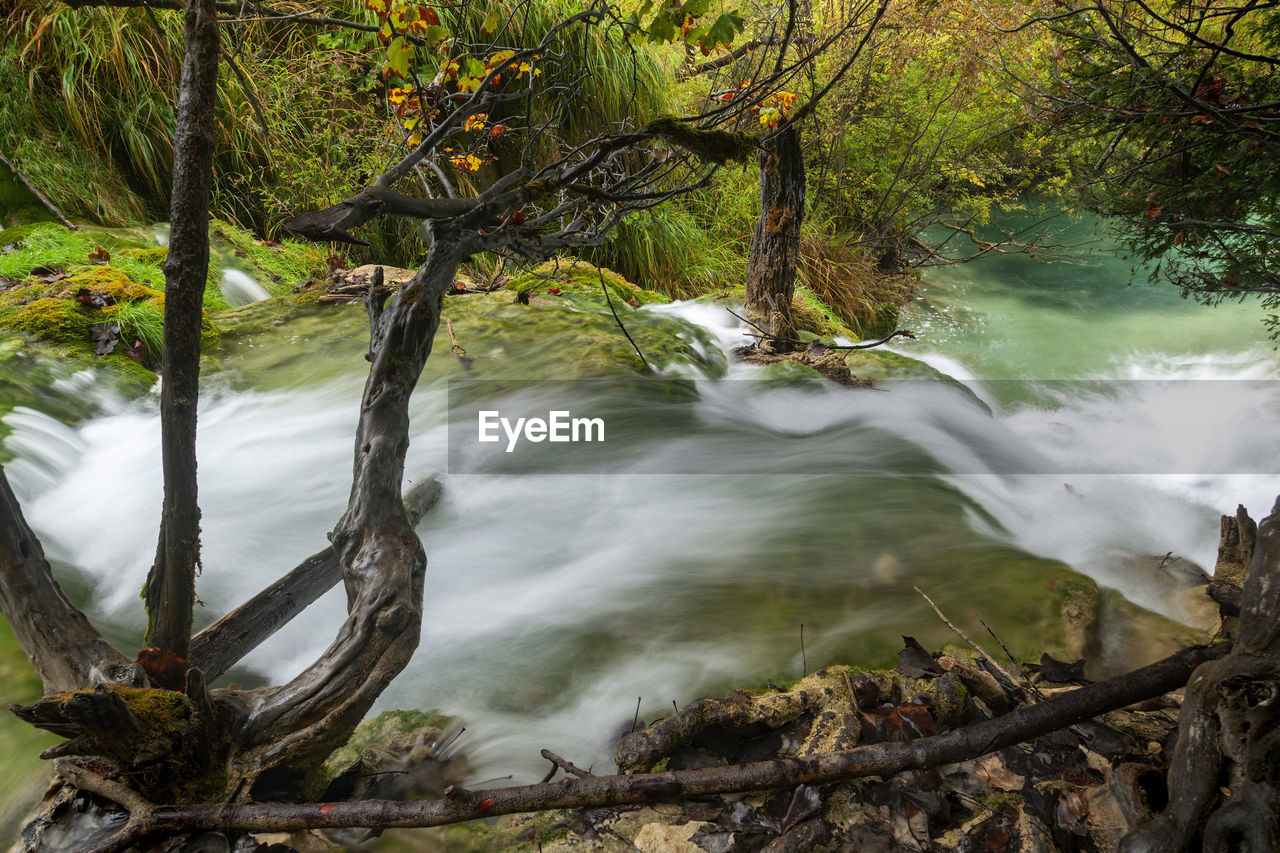 Autumn on waterfalls of the plitvice lakes, croatia