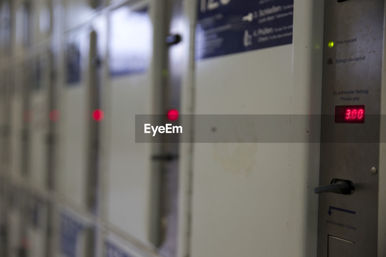 Full frame shot of lockers at railroad station