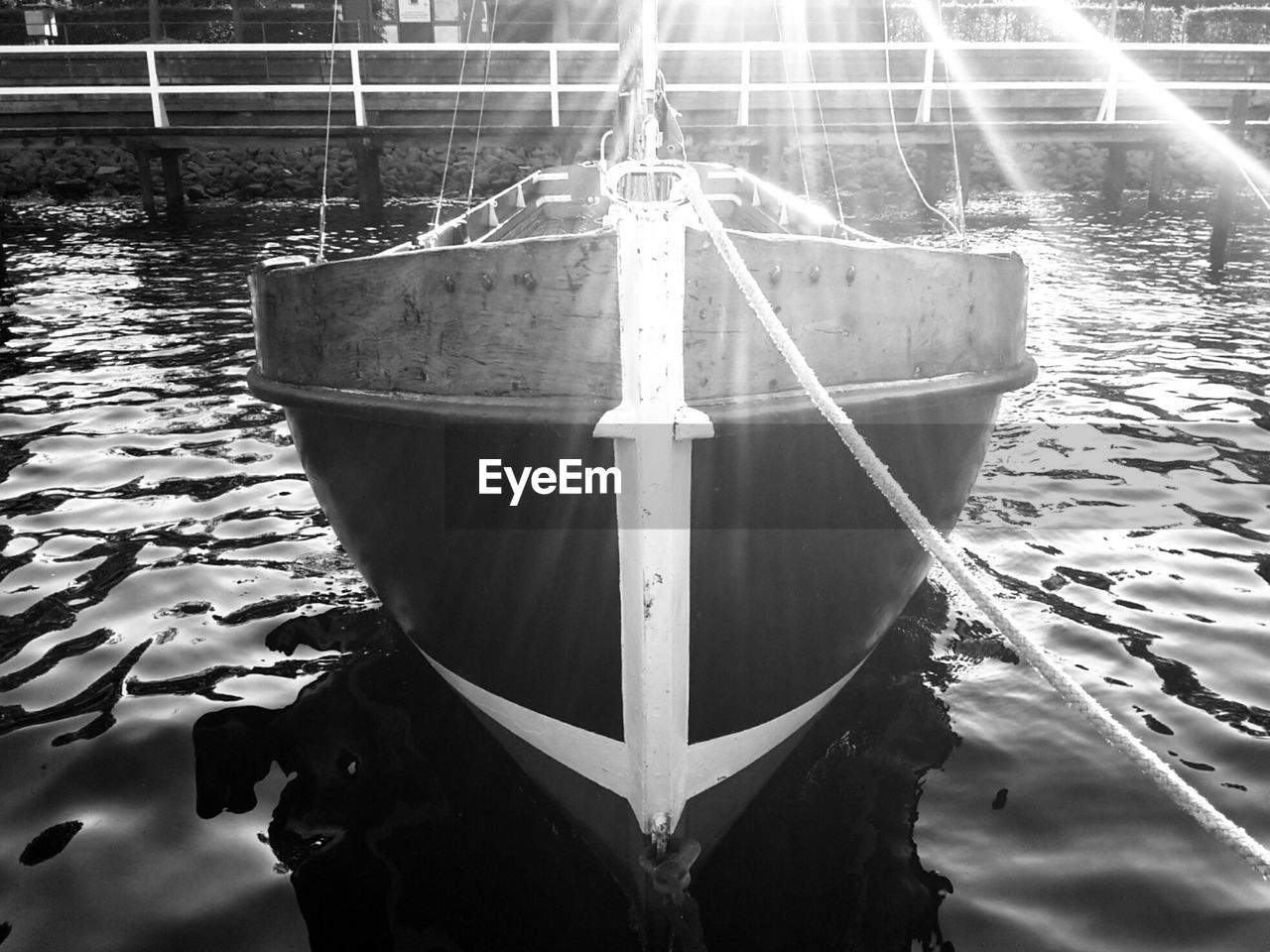 Low angle view of boats in river