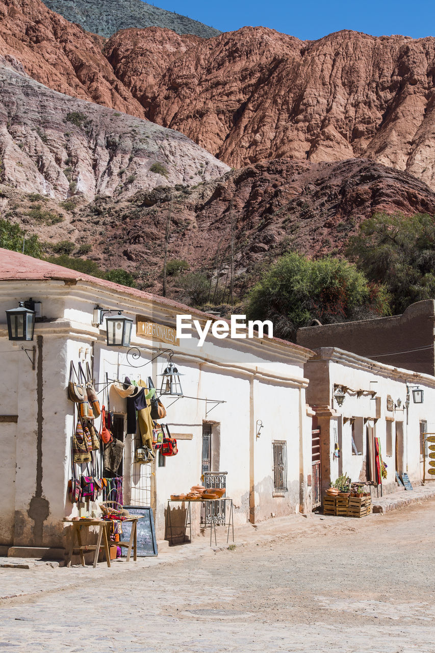 Small street in the village of purmamarca in argentina