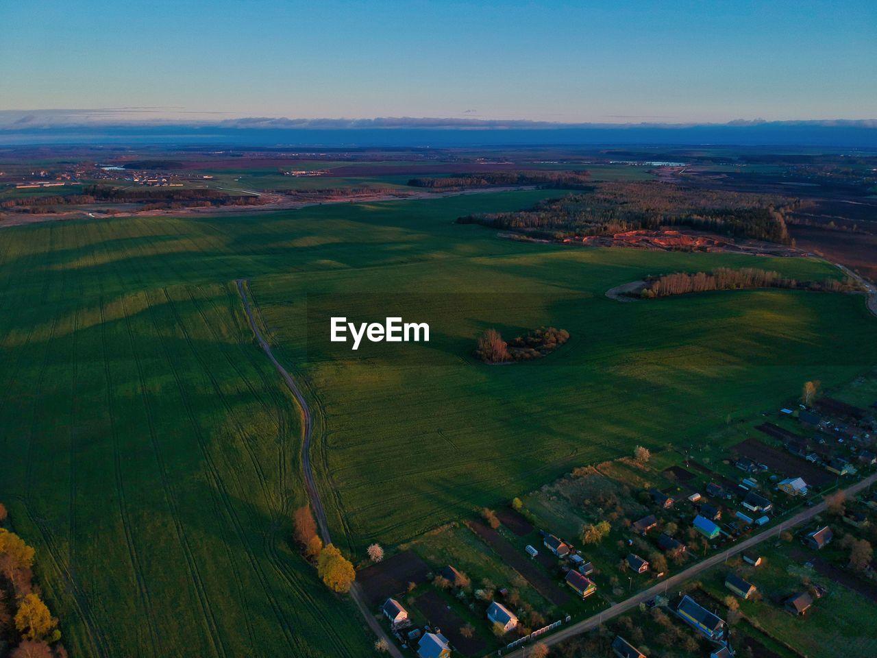 High angle view of landscape against sky