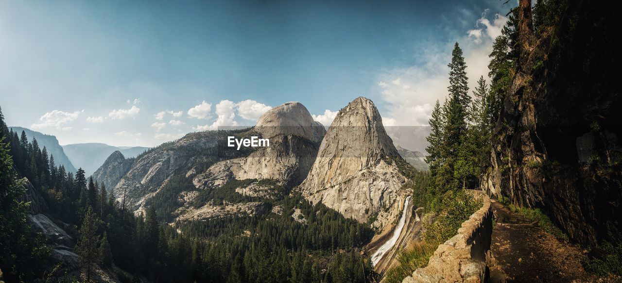 PANORAMIC VIEW OF TREES ON MOUNTAIN AGAINST SKY