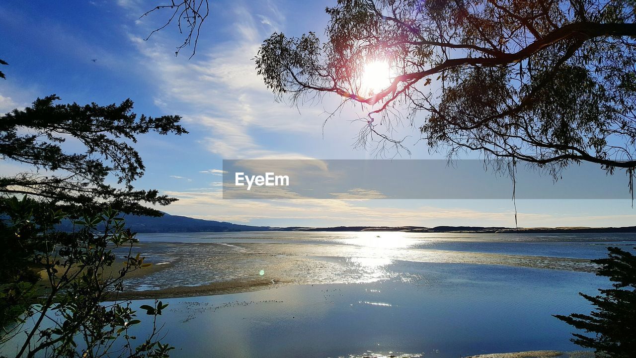 SCENIC VIEW OF SEA AT SUNSET