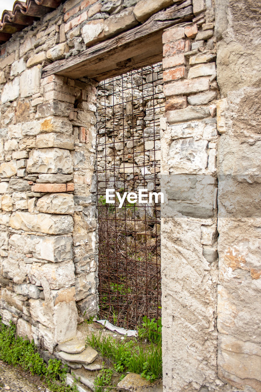 Stone wall of old building