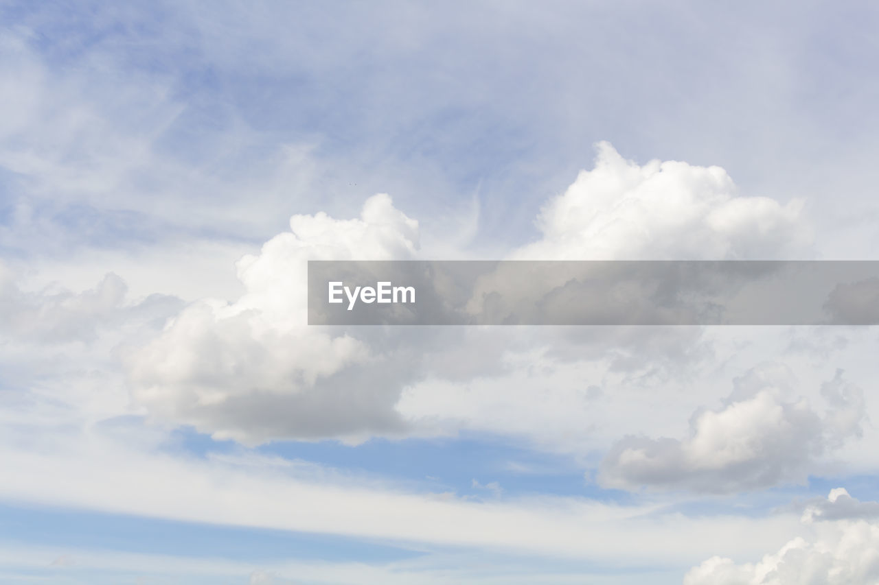 LOW ANGLE VIEW OF WHITE CLOUDS IN SKY