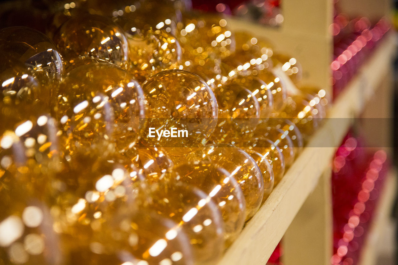 Close-up of christmas ornament at shop