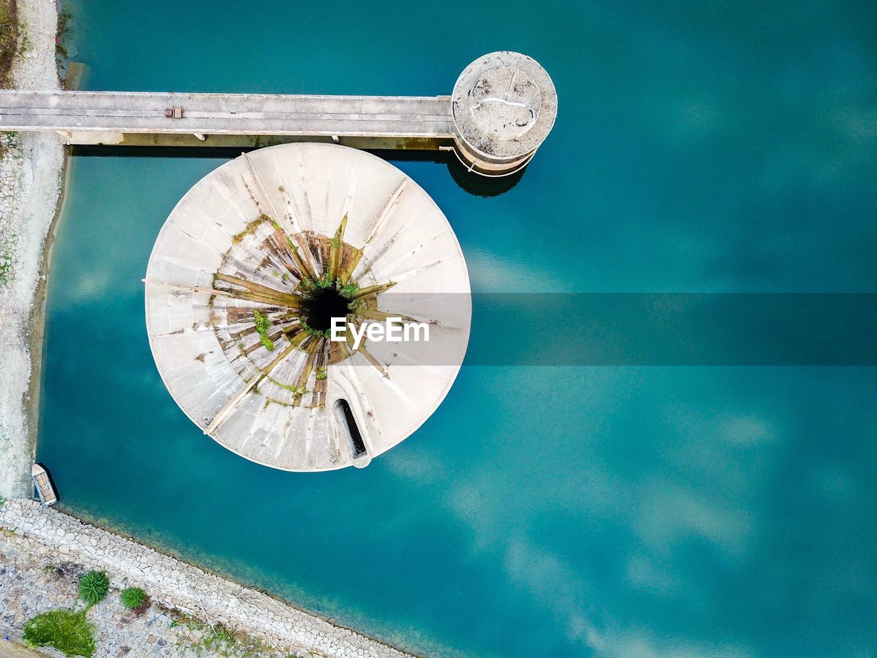 High angle view of pier in sea