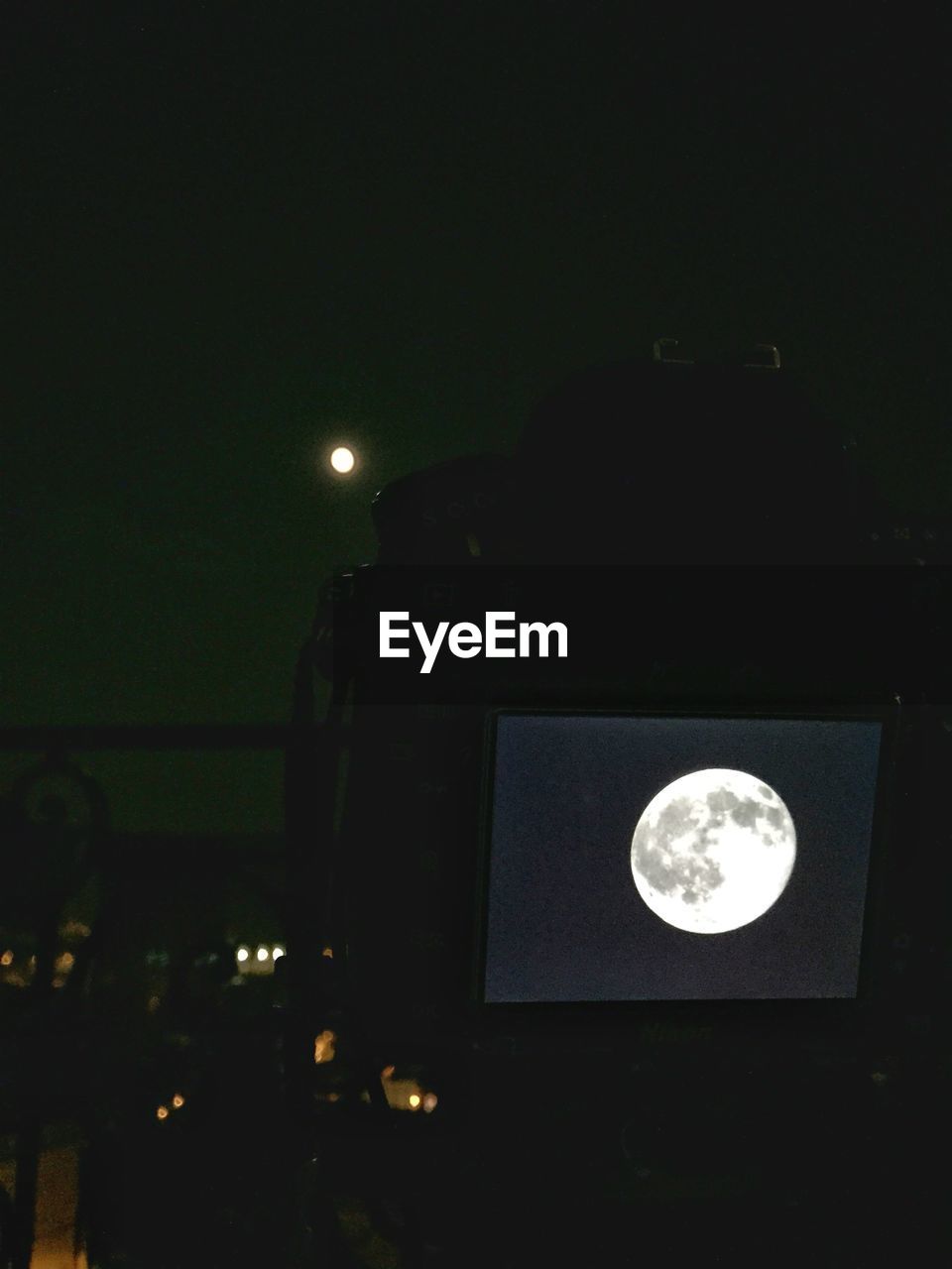 Moon on digital display