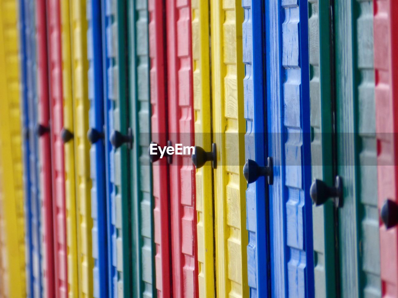 Full frame shot of multi colored doors