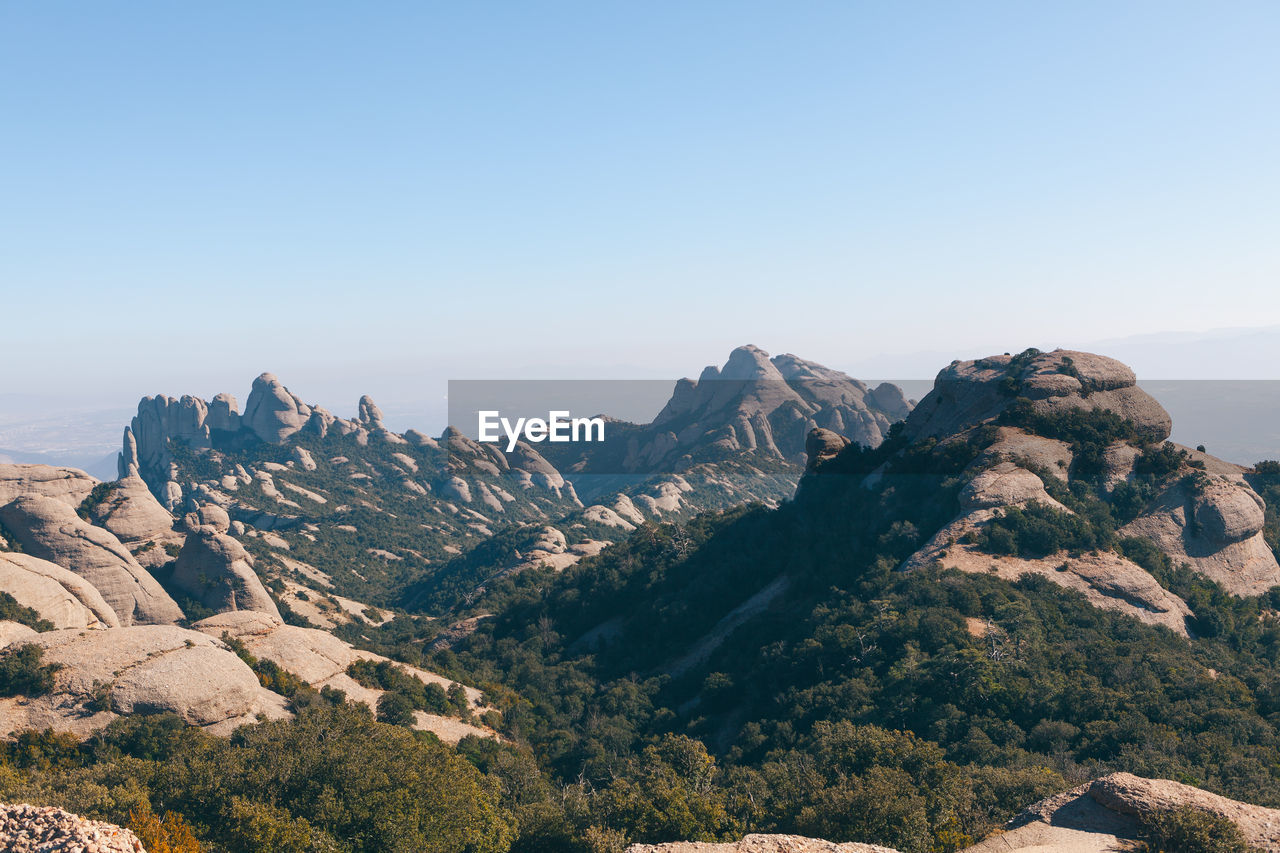 Spectacular views of montserrat mountains . mountainous landscape of catalonia spain