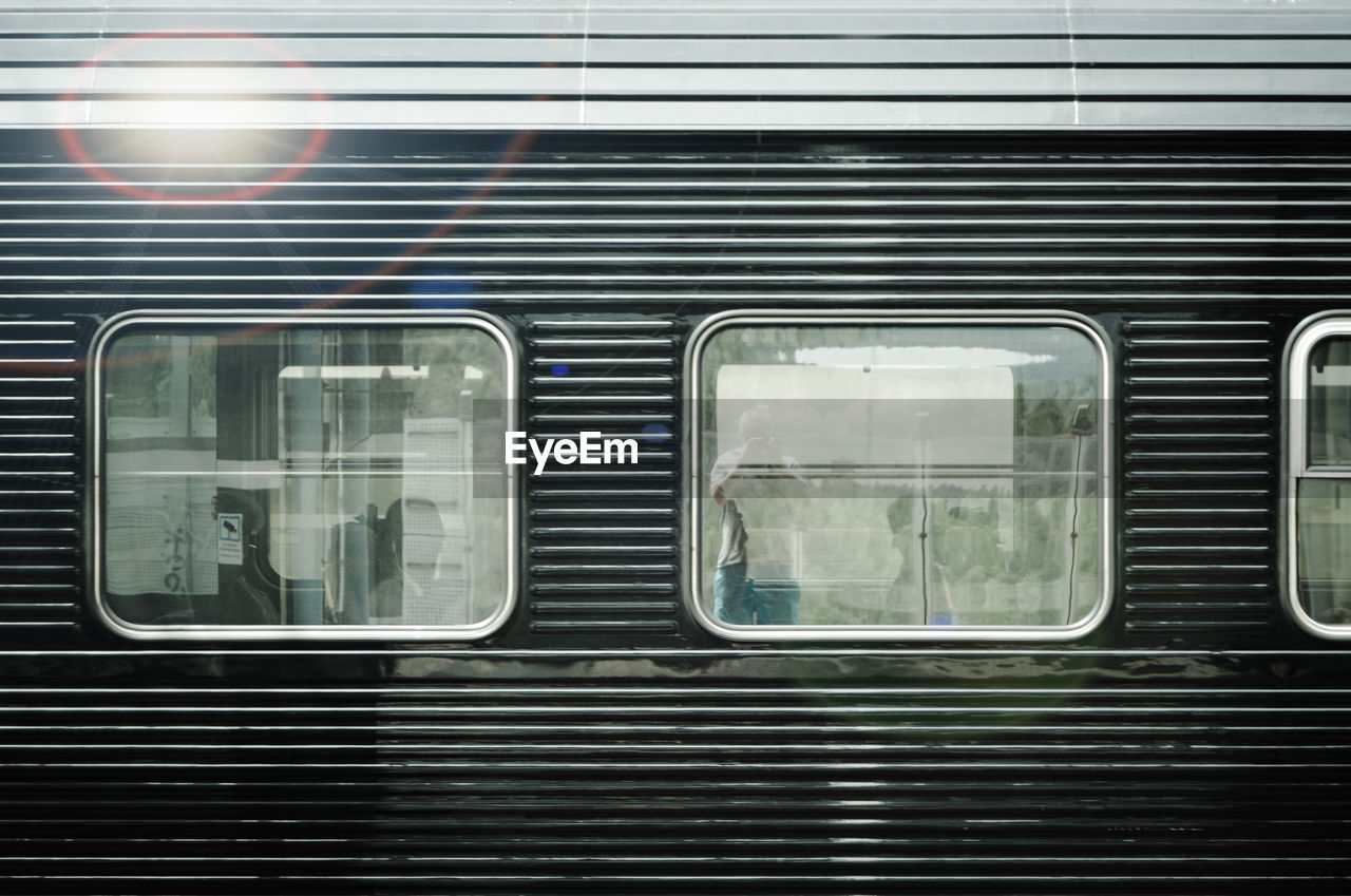 Full frame shot of train window