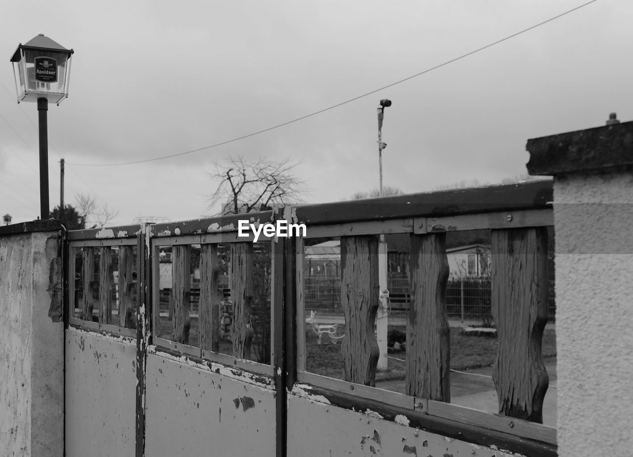 View of abandoned train against sky