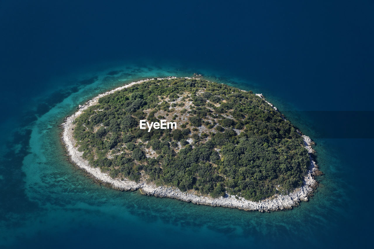 High angle view of island in sea