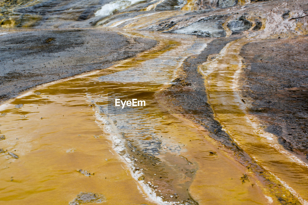 Emerald silica terrace, hot springs , orakei korako geothermal park, new zealand